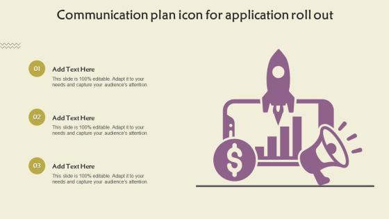 Communication Plan Icon For Application Roll Out