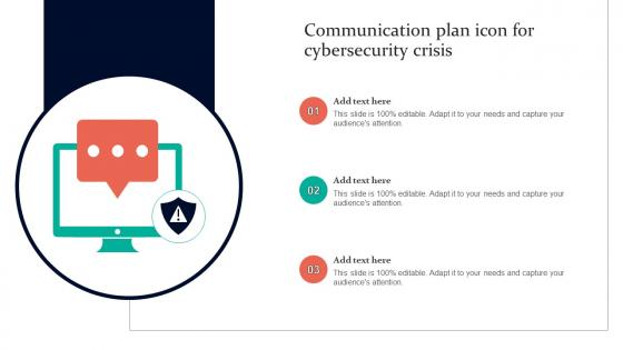 Communication Plan Icon For Cybersecurity Crisis