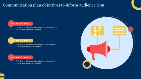 Communication Plan Objectives To Inform Audience Icon