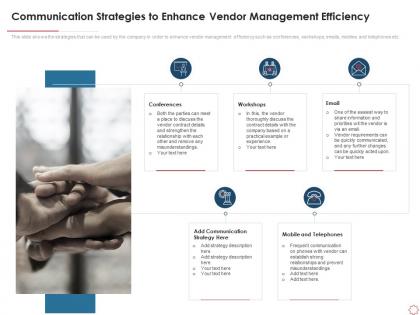 Communication strategies to enhance vendor management efficiency ppt pictures backgrounds
