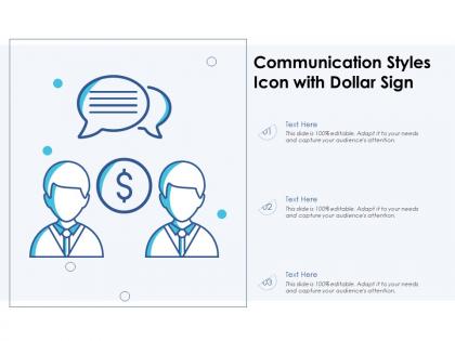 Communication styles icon with dollar sign