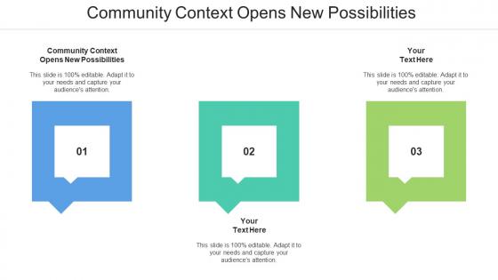 Community Context Opens New Possibilities Ppt Powerpoint Presentation Outline Visuals Cpb