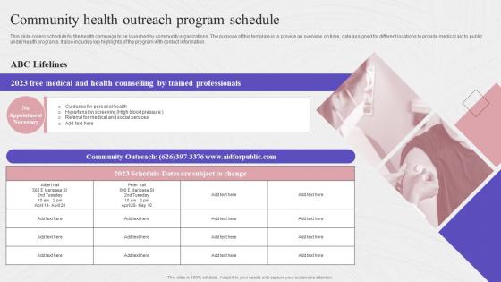 Community Health Outreach Program Schedule Complete Guide To Community Strategy SS