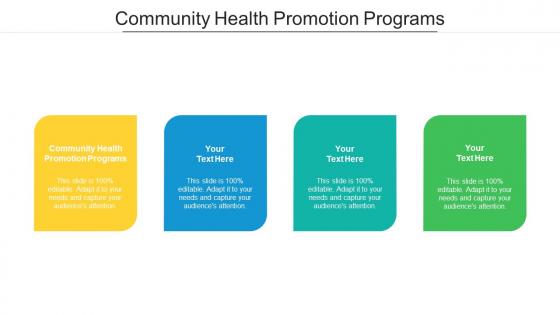 Community health promotion programs ppt powerpoint presentation icon visuals cpb