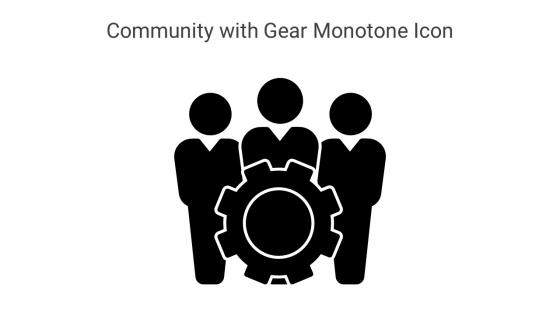 Community With Gear Monotone Icon In Powerpoint Pptx Png And Editable Eps Format