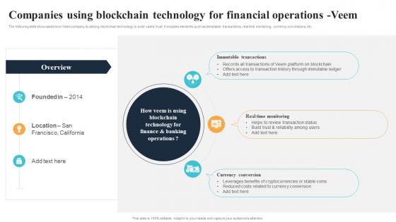 Companies Using Blockchain Technology For Financial Operations Veem BCT SS