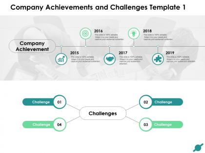 Company achievements and challenges template f18 ppt slides