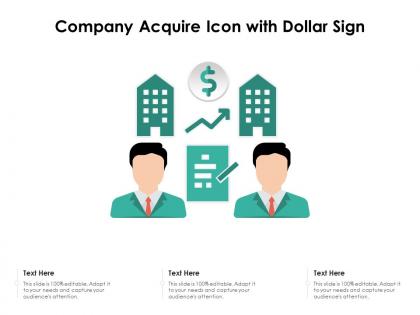 Company acquire icon with dollar sign