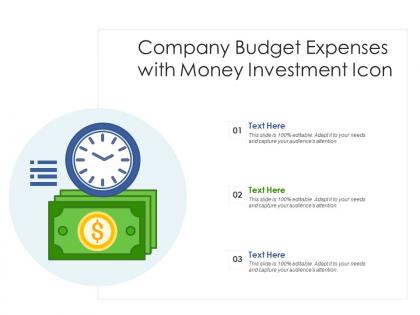 Company budget expenses with money investment icon