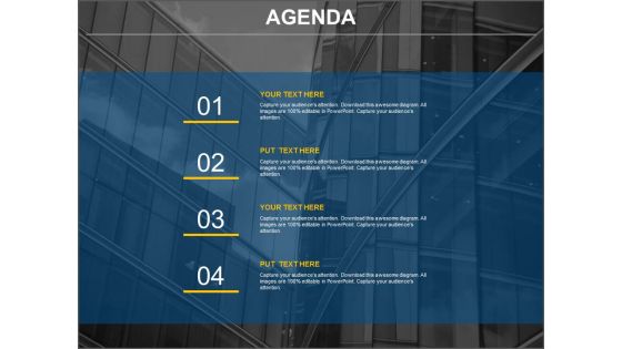 Company business agenda representation chart powerpoint slides