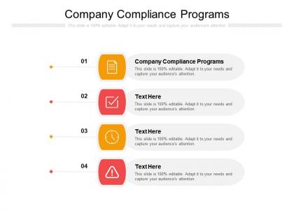 Company compliance programs ppt powerpoint presentation pictures guide cpb