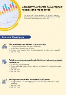 Company corporate governance policies and procedures presentation report infographic ppt pdf document