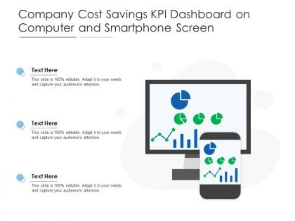 Company cost savings kpi dashboard on computer and smartphone screen