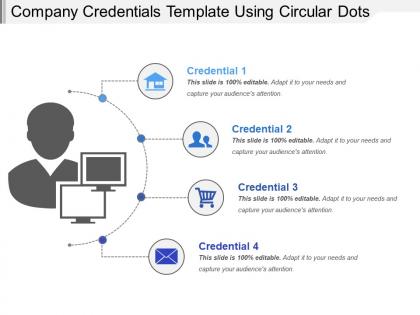 Company credentials template using circular dots