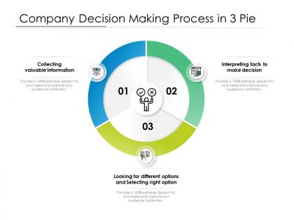 Company decision making process in 3 pie