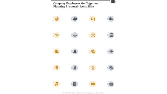 Company Employees Get Together Planning Proposal Icons Slide One Pager Sample Example Document
