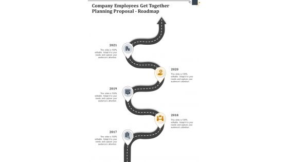 Company Employees Get Together Planning Proposal Roadmap One Pager Sample Example Document
