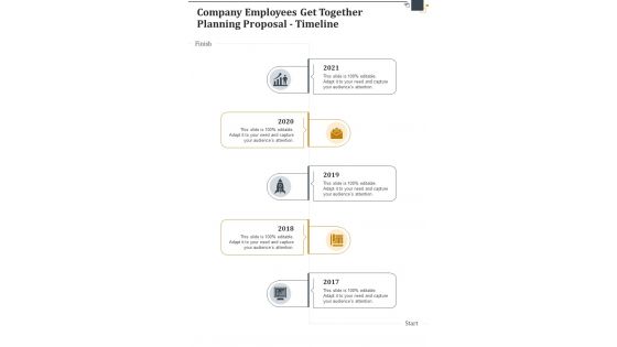 Company Employees Get Together Planning Proposal Timeline One Pager Sample Example Document