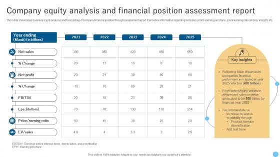 Company Equity Analysis And Financial Position Assessment Report