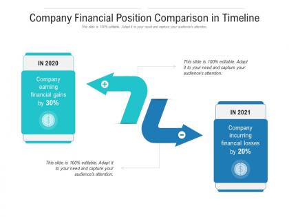 Company financial position comparison in timeline