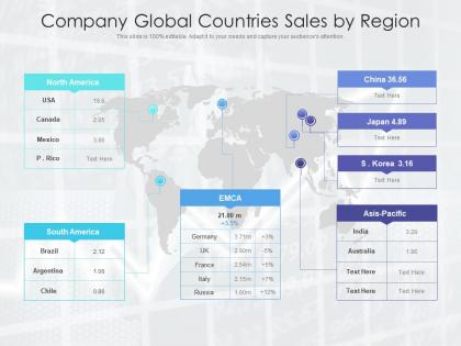 Company global countries sales by region