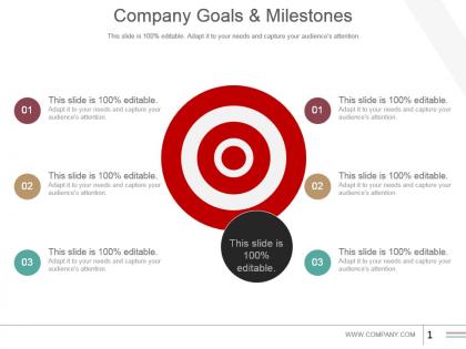 Company goals and milestones powerpoint presentation