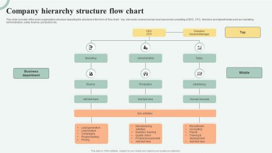 Company Hierarchy Structure Flow Chart