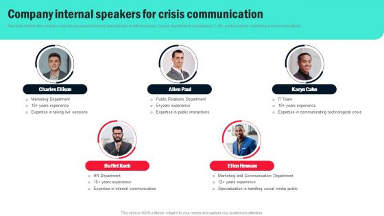 Company Internal Speakers For Crisis Communication Organizational Crisis Management For Preventing