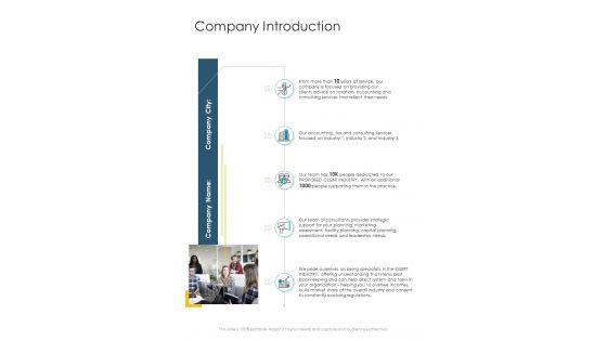 Company Introduction Accounting Services Proposal Template One Pager Sample Example Document