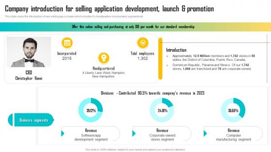 Company Introduction For Selling Mobile App Development Play Store Launch