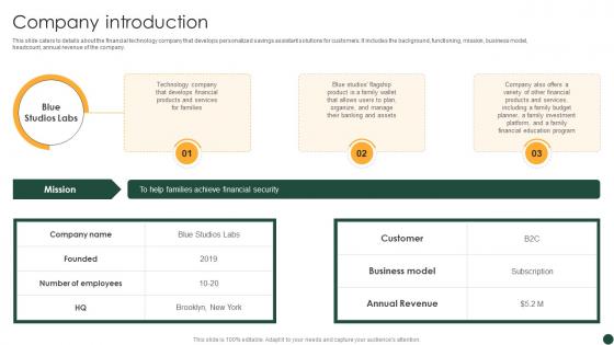 Company Introduction Online Cash Payment Platform Pitch Deck
