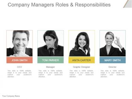 Company managers roles and responsibilities powerpoint slide designs