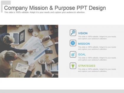 Company mission and purpose ppt design