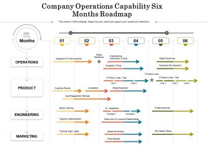 Company operations capability six months roadmap