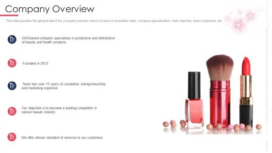 Company overview beauty and personal care product ppt mockup