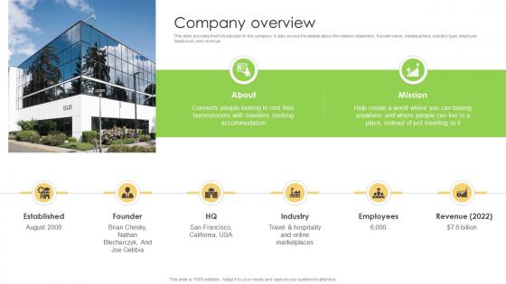 Company Overview Bed And Breakfast Business Model BMC V
