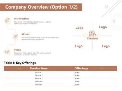 Company overview option key offerings ppt powerpoint presentation styles graphics