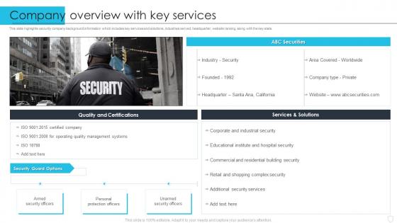 Company Overview With Key Services Manpower Security Services Company Profile