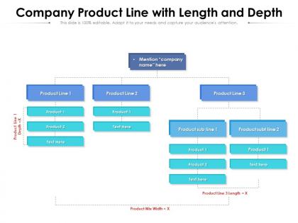 Company product line with length and depth