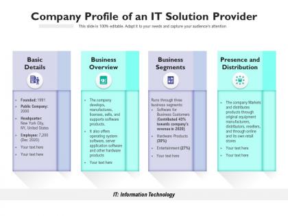 Company profile of an it solution provider