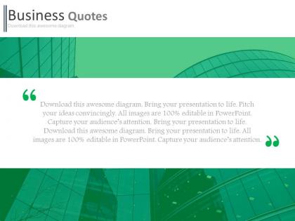 Company profile slide with business quote powerpoint slides
