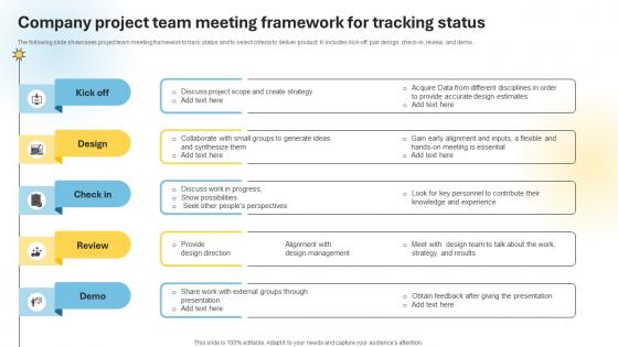 Company Project Team Meeting Framework For Tracking Status