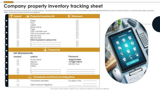 Company Property Inventory Tracking Sheet