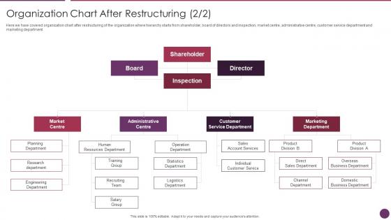 Company Reorganization Process Organization Chart After Restructuring