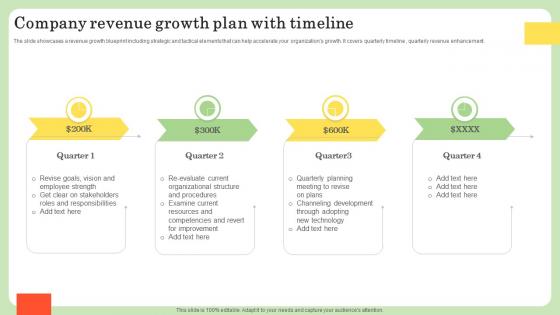 Company Revenue Growth Plan With Timeline