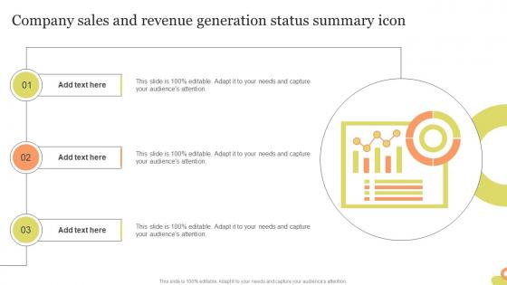 Company Sales And Revenue Generation Status Summary Icon