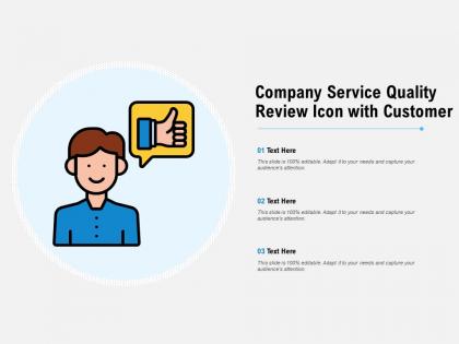 Company service quality review icon with customer
