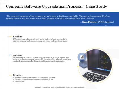 Company software upgradation proposal case study ppt powerpoint presentation icon
