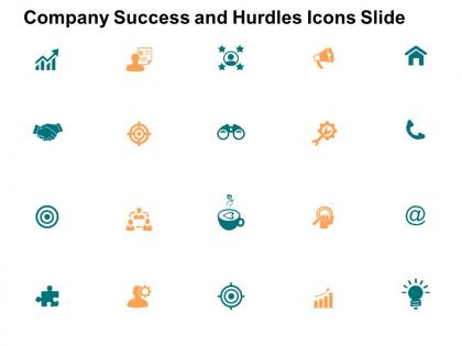 Company success and hurdles icons slide and opportunity f19 powerpoint presentation slides