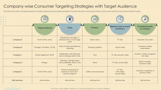 Company Wise Consumer Targeting Strategies With Target Audience